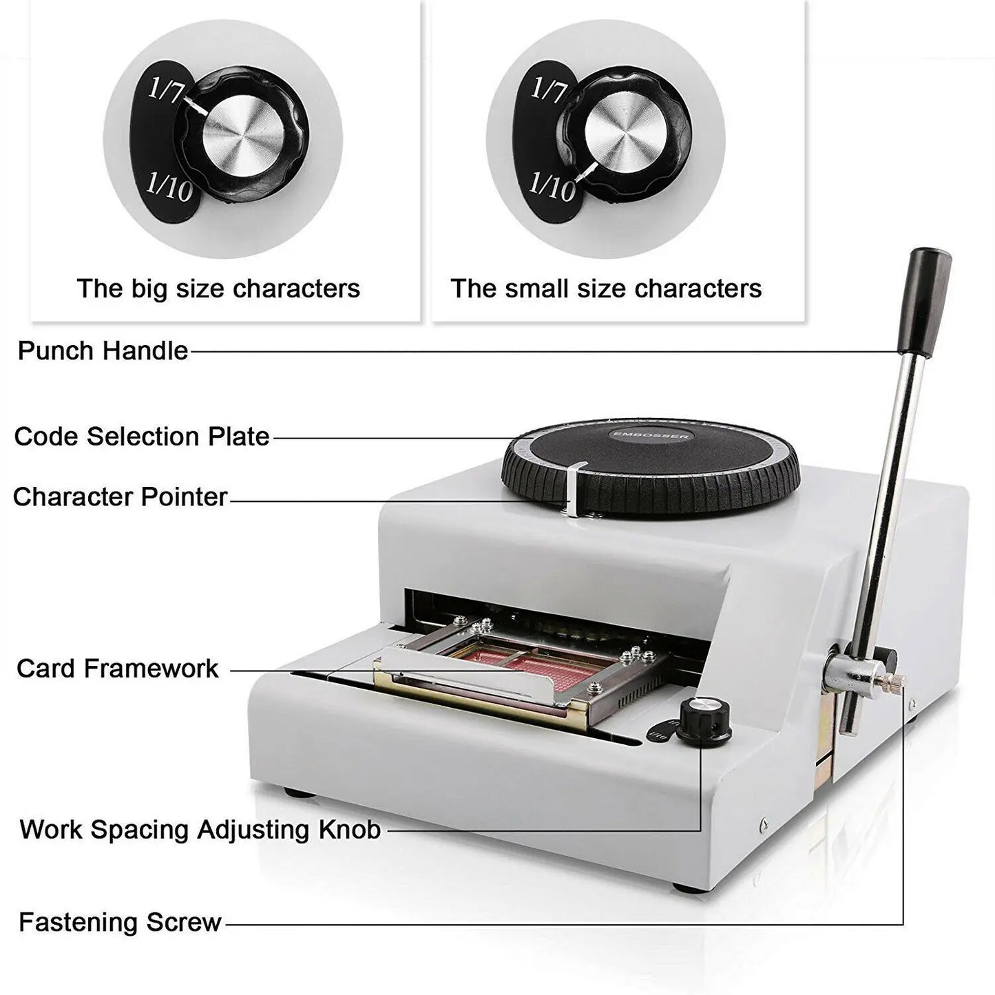 PVC Card Emboss Machine Manual Embossing 72 Characters